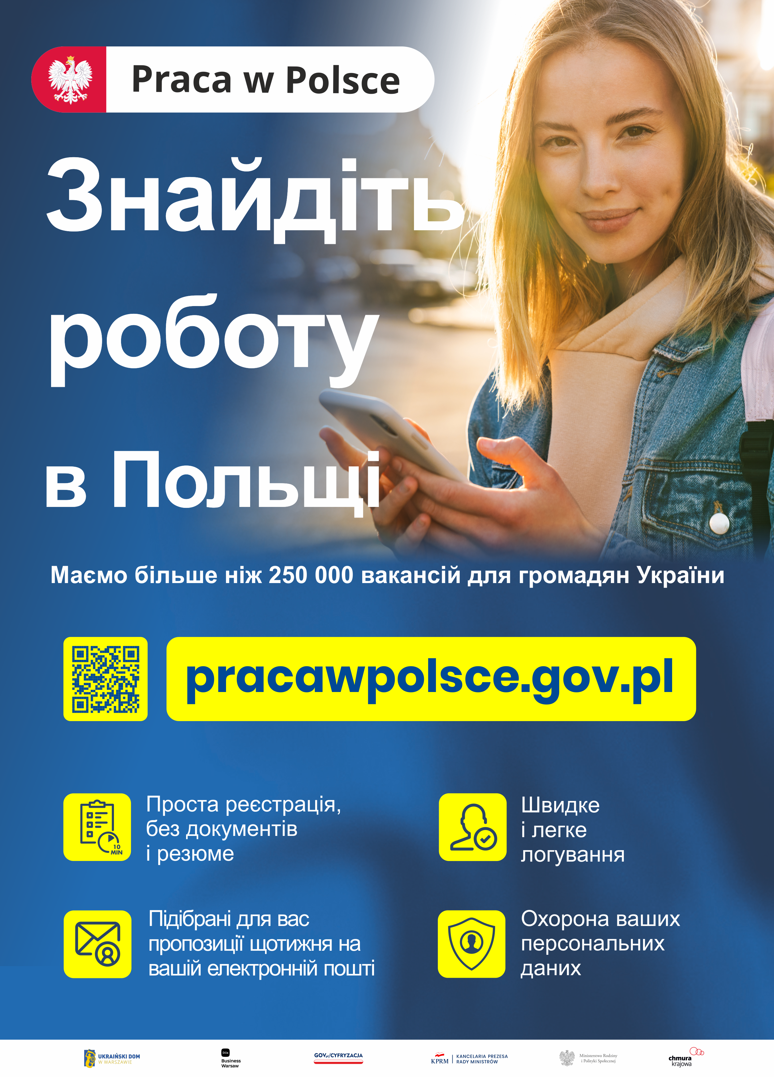 Praca w Polsce - ulotka w języku ukraińskim